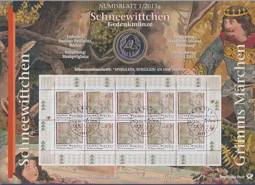 Bundesrepublik Numisblatt 3/2012 Brüder Grimm mit 10-Euro-Gedenkmünze 