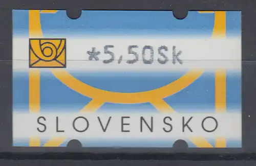 Slowakei Nagler-ATM 2. Ausgabe Rastertiefdruck , Mi.-Nr. 2 **