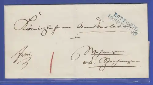 Vorphila-Brief mit Stempel blau ROTTWEIL aus dem Jahr 1846