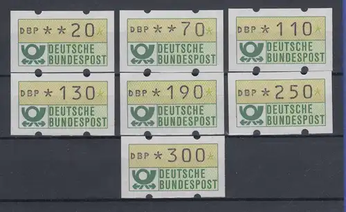 Deutschland ATM Mi.-Nr. 1.1hu 7 Ergänzungswerte 20-300 Pfg. ** 