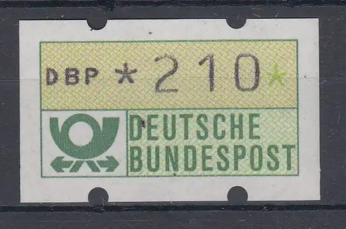 Deutschland ATM 1. Ausgabe mit gestauchtem Werteindruck  (Wiesbaden, 1983) 210