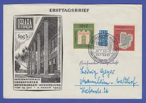 Bundesrepublik Mi-Nr. 171-172 IFRABA 1953 auf FDC mit Sonderstempel Frankfurt 