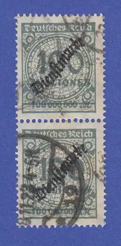 Dt. Reich Infla-Dienstmarke Mi.-Nr. 82 senkr. Paar O, obere Marke mit HT, Attest
