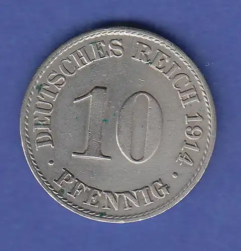 Deutsches Kaiserreich Münze 10 Pfennig 1914 A, vz