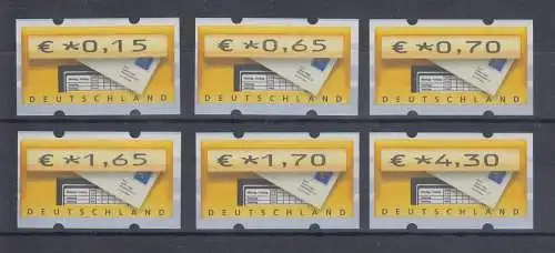 ATM Deutschland Briefkasten Sielaff Mi.-Nr. 5 VS12 Satz 6 Werte 0,15-4,30 **