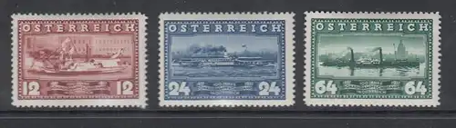 Österreich 1937 Mi.-Nr. 639-641 Donau-Dampfschiffahrt Satz kpl. postfrisch **