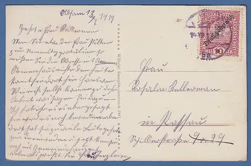 AK Absam bei Hall in Tirol Panorama mit Bettelwurfspitzen,  gelaufen 1919