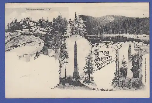 AK Böhmen Gruss vom Sifter-Denkmal bei Blöckensteinsee, gelaufen 1912