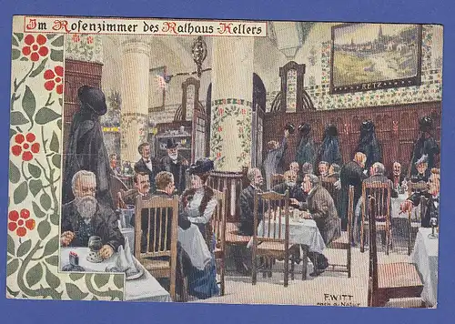 AK Österreich Rosenzimmer des Rathaus-Kellers, gelaufen 1910