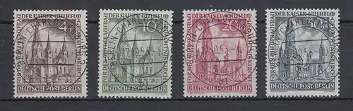 Berlin 1953 Gedächtniskirche Nr. 106-109 Satz mit zentr. Luxus Berlin-Stempeln