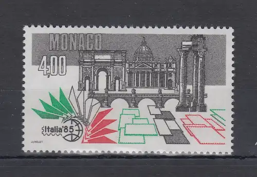 Monaco 1985  Mi.-Nr. 1712 ** Internationale Briefmarkenausstellung ITALIA '85