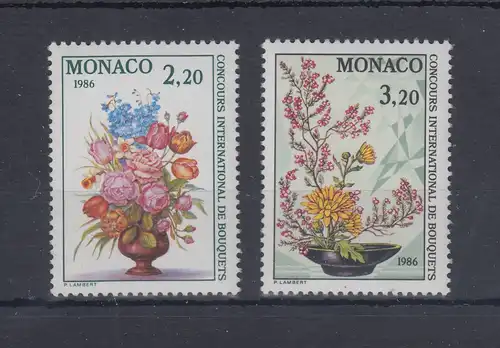 Monaco 1985  Mi.-Nr. 1718-1719  ** Wettbewerb für Blumen-Binderei