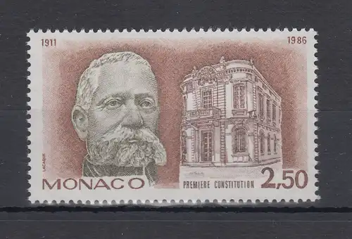 Monaco 1986  Mi.-Nr. 1757 ** 75 Jahre Verfassung