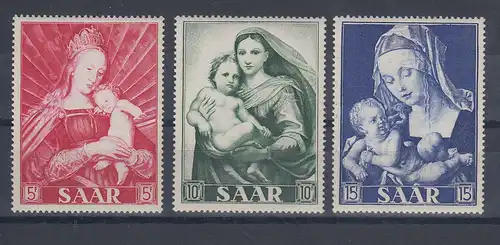 Saarland 1954 Madonnen Marianisches Jahr,  Mi.-Nr. 351-353 Satz postfrisch **