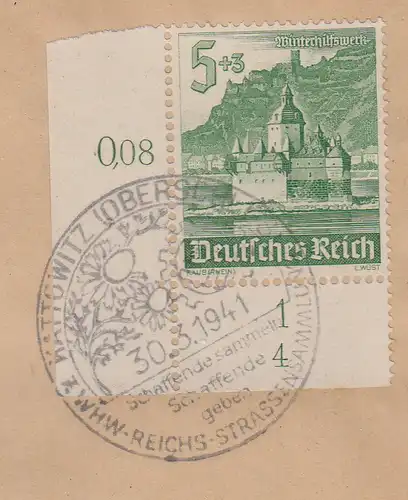 Dt.Reich Mi.-Nr. 751-59 kpl. Satz mit WHW-Sonder-O Kattowitz Oberschlesien 1941