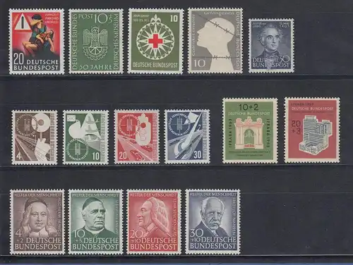 Bundesrepublik: alle Briefmarken des Jahrgangs 1953 komplett postfrisch !