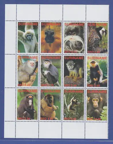Suriname 2006 Affen Satz 12 Werte Mi.-Nr. 2077-2088 komplett **