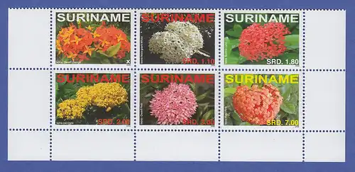 Suriname 2008 Ixora-Blume Satz 6 Werte Mi.-Nr. 2254-2259 komplett **