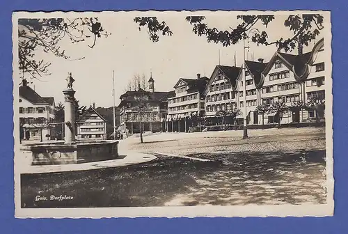 AK Schweiz Gais Dorfplatz 1934 gelaufen n. Passau