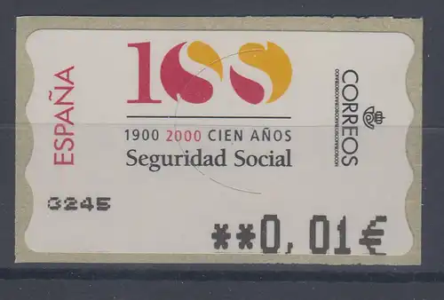 Spanien ATM Seguridad Social, Wert in € 5-stellig breit, Mi.-Nr. 120.4