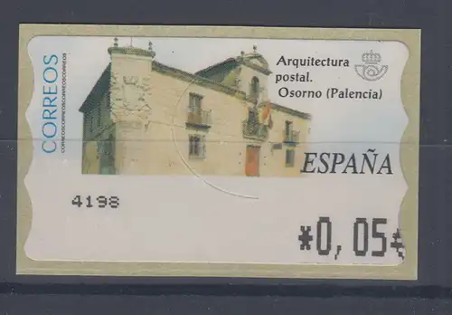 Spanien ATM Postgebäude Osorno , Wert in € 4-stellig schmal, Mi.-Nr. 91.1