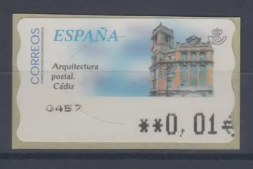 Spanien ATM Postgebäude Cádiz , Wert in € 5-stellig breit, Mi.-Nr. 88.4