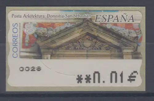 Spanien ATM Postgebäude San Sebastián , Wert in € 5-stellig breit, Mi.-Nr. 93.4