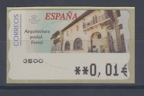 Spanien ATM Postgebäude Ferrol , Wert in € 5-stellig breit, Mi.-Nr. 92.4