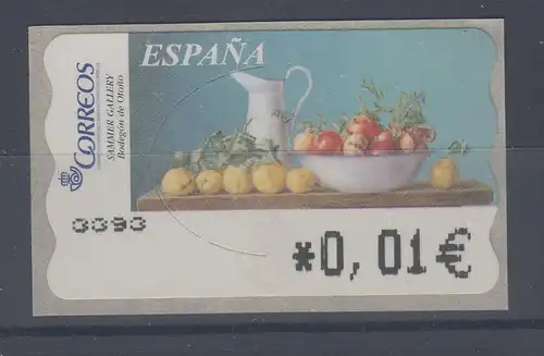 Spanien ATM Gemälde Herbst-Stilleben, Wert in € 4-stellig breit , Mi.-Nr. 142.2