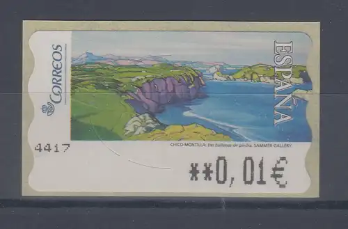 Spanien ATM Gemälde Steinwale, Wert in € 5-stellig schmal , Mi.-Nr. 163.3