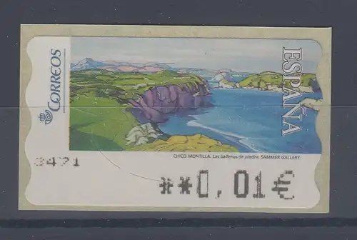 Spanien ATM Gemälde Steinwale, Wert in € 5-stellig breit , Mi.-Nr. 163.4