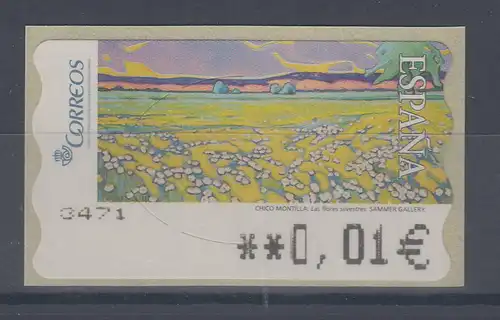 Spanien ATM Gemälde Wildblumen, Wert in € 5-stellig breit , Mi.-Nr. 164.4