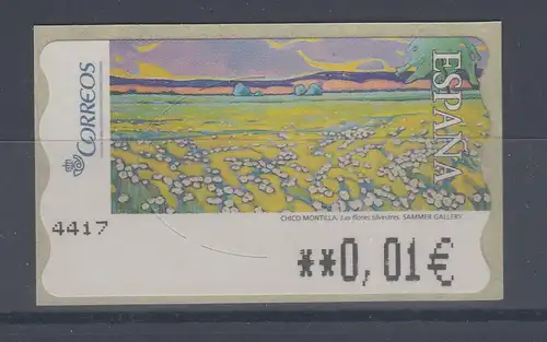 Spanien ATM Gemälde Wildblumen, Wert in € 5-stellig schmal , Mi.-Nr. 164.3