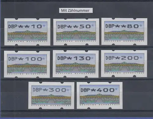 Deutschland ATM Sanssouci Typ N24 Tastensatz TS1 8 Werte 10-400 ** ZN
