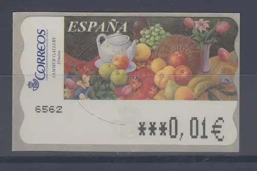 Spanien ATM Gemälde Früchte, Wert in € 6-stellig schmal, Mi.-Nr. 135.6
