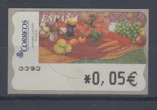 Spanien ATM Gemälde Gemüse, Wert in € 4-stellig breit, Mi.-Nr. 134.2