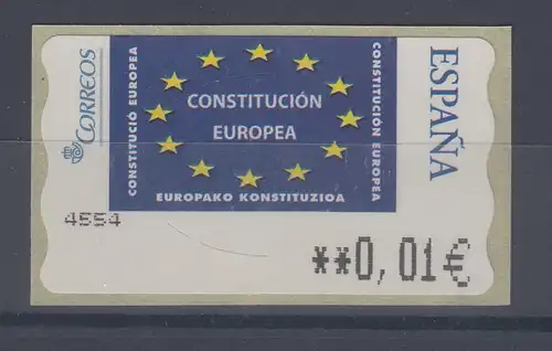 Spanien ATM Europaflagge, Wert in € 5-stellig schmal, Mi.-Nr. 154.3