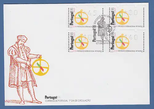 Portugal Klüssendorf ATM  PORTUGAL'98,  offiz. FDC mit Satz 45-80-100-140