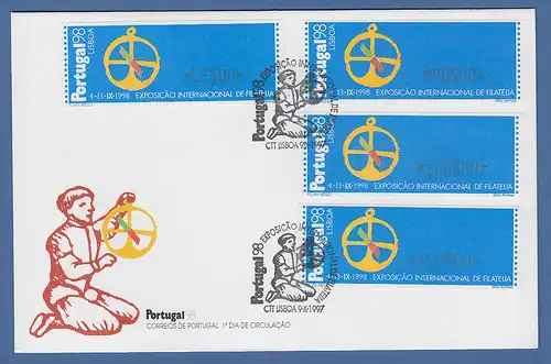 Portugal Monétel ATM PORTUGAL'98 Monétel, offiz. FDC mit Satz 45-80-100-140