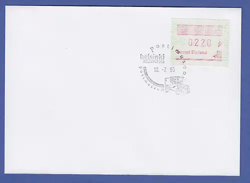 Finnland 1995 ATM Postmuseum Helsinki Wert 220 auf Beleg mit Sonder-O 10.7.95