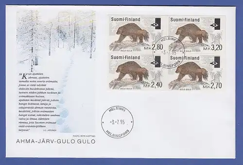 Finnland 1995 ATM Vielfraß Gulo Gulo Satz 240-270-280-320 auf offiz. FDC 