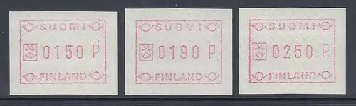 Finnland 1989 FRAMA-ATM Ornamente, Mi.-Nr. 5.2  Satz 150-190-250 **