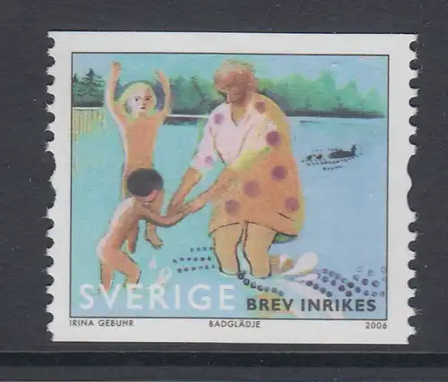 Schweden 2006 Sommer am See, badende Frau mit Kindern  Mi-Nr. 2533 ** 