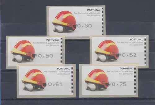 Portugal ATM Feuerwehr 2008 Druck Amiel Mi.-Nr 62.2 , Satz 30-50-52-61-75 **