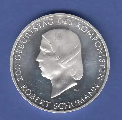 10-€-Gedenkmünze 2010 Robert Schumann, stempelglanz