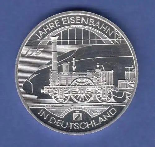 10-€-Gedenkmünze 2010  175 Jahre Deutsche Eisenbahn, stempelglanz