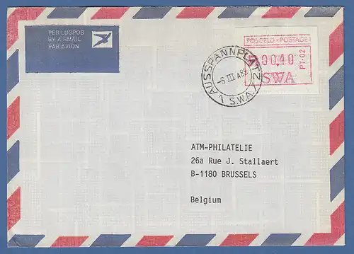 Südwestafrika FRAMA-ATM Nr.1 Aut.-Nr PT-02  Wert 00.40 Rand aus OA auf Orts-FDC