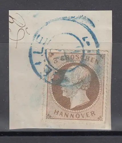 Altdeutschland Hannover Mi.-Nr. 25y auf Briefstück mit Stempel CELLE