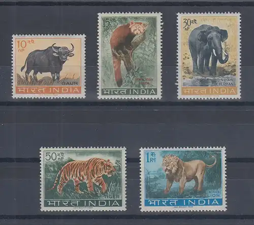 Indien 1963 Tiere Satz 5 Werte Mi.-Nr. 358-362 kpl.  ** 