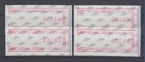 Mexiko 1994 Frama-ATM Mi.-Nr. 6 Satz 110-180-260-270 **   SELTEN !